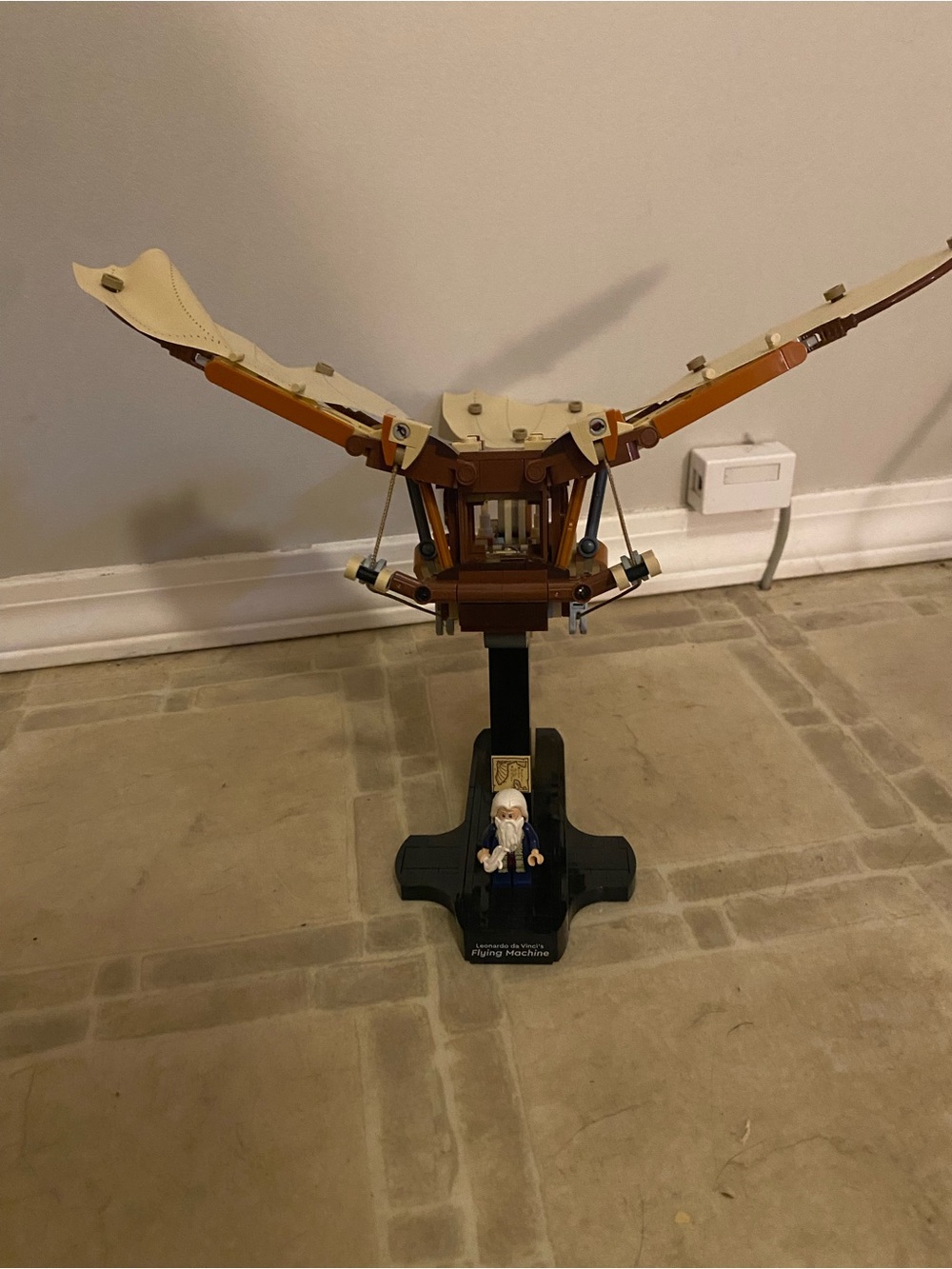 Lego Da Vinci Flying Machine Model in Brown and Tan